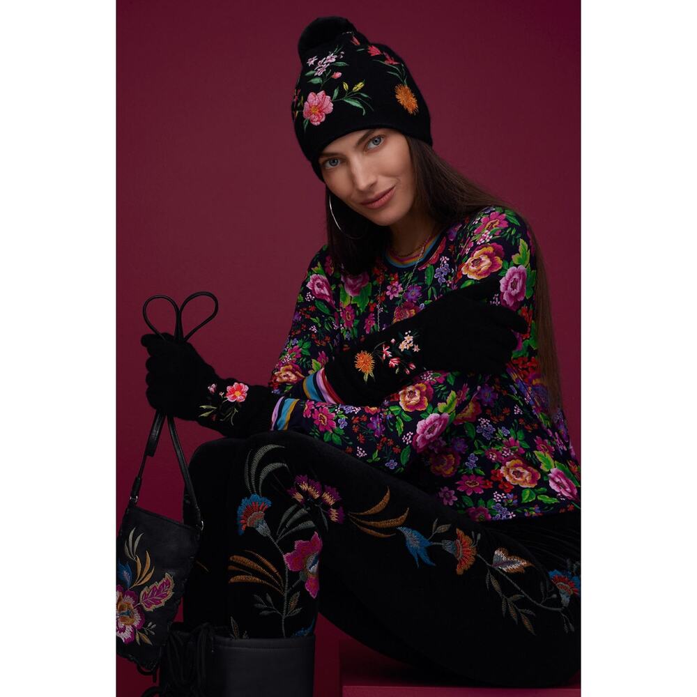 Johnny Was The Janie Favorite Long Sleeve Swing Tee Floral Boho Size Small